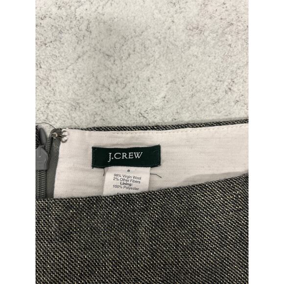 J. Crew Grey Virgin Wool & Metallic Box Pleat Pencil Skirt with Pockets Size 10 - Picture 3 of 7